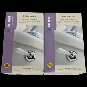 Chrome White Toilet Handles Flush Flushing Lever Moen Parkview Flush Silver (2)